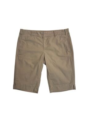 G1 Goods Paper Twill Bermuda Shorts Women Size 8 Khaki 100% Cotton
